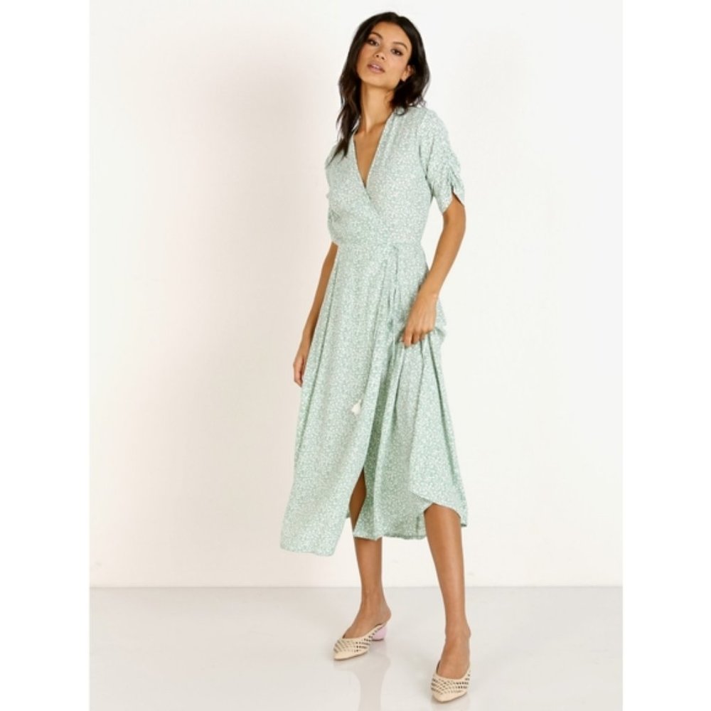 Faithfull the Brand Chiara Midi Dress Green Small
